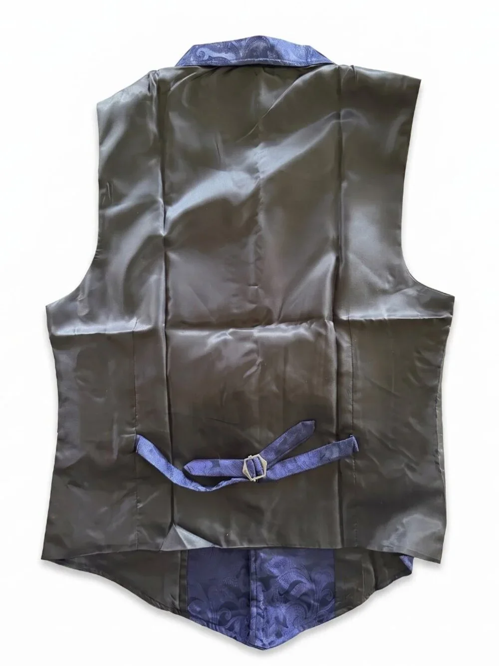 COOFANDY Men's Paisley Tuxedo Formal Vest Slim Fit V-Neck Size S - Navy Blue NWT